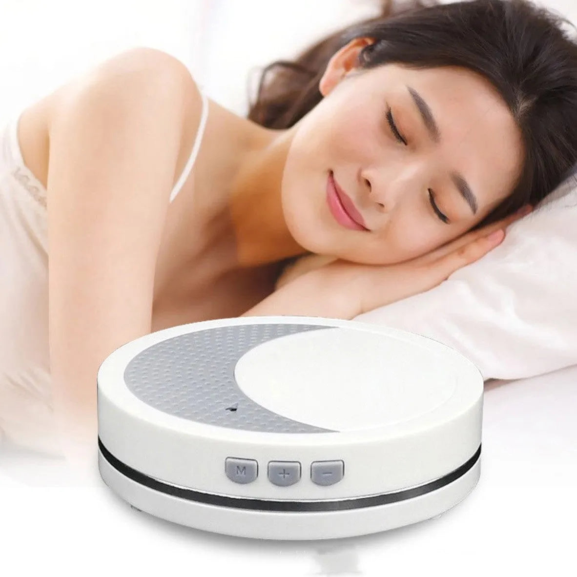 White ABS plastic sleep aid instrument with USB connection for anxiety and insomnia support