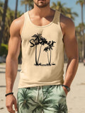 Men's solid colour sleeveless vest tank top in pinhole polyester fabric on hanger