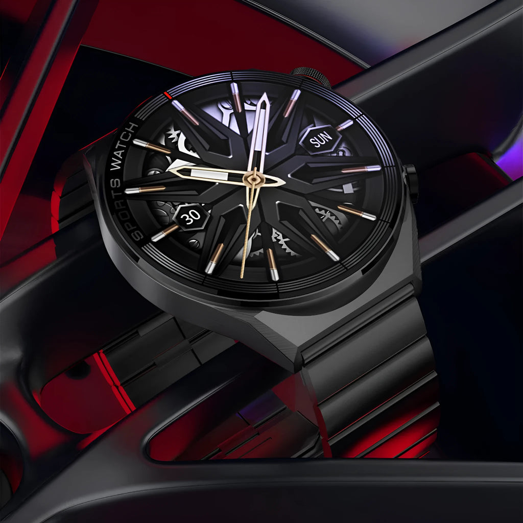 Large screen Bluetooth smart watch with 46mm case and multiple strap options