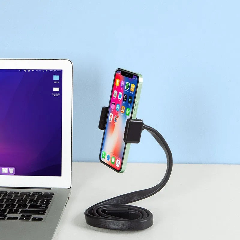Flexible adjustable hose phone holder with bending design for live streaming positioning