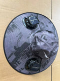 Men's solar-powered fan cap with wide sun shading brim in grey colour with integrated fan