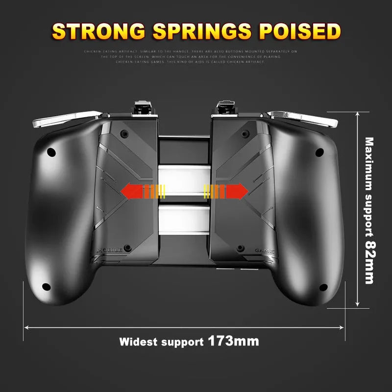 AK16 extendable mobile game controller in black, white, and red blue colour options, showing L1R1 triggers.