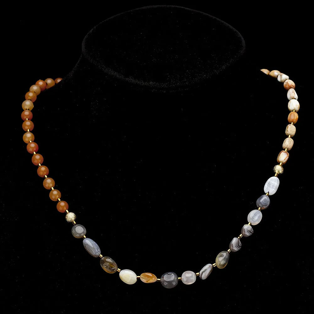Hand-woven Persian Gulf agate multi-layer bracelet in geometry shape with 3790 colour