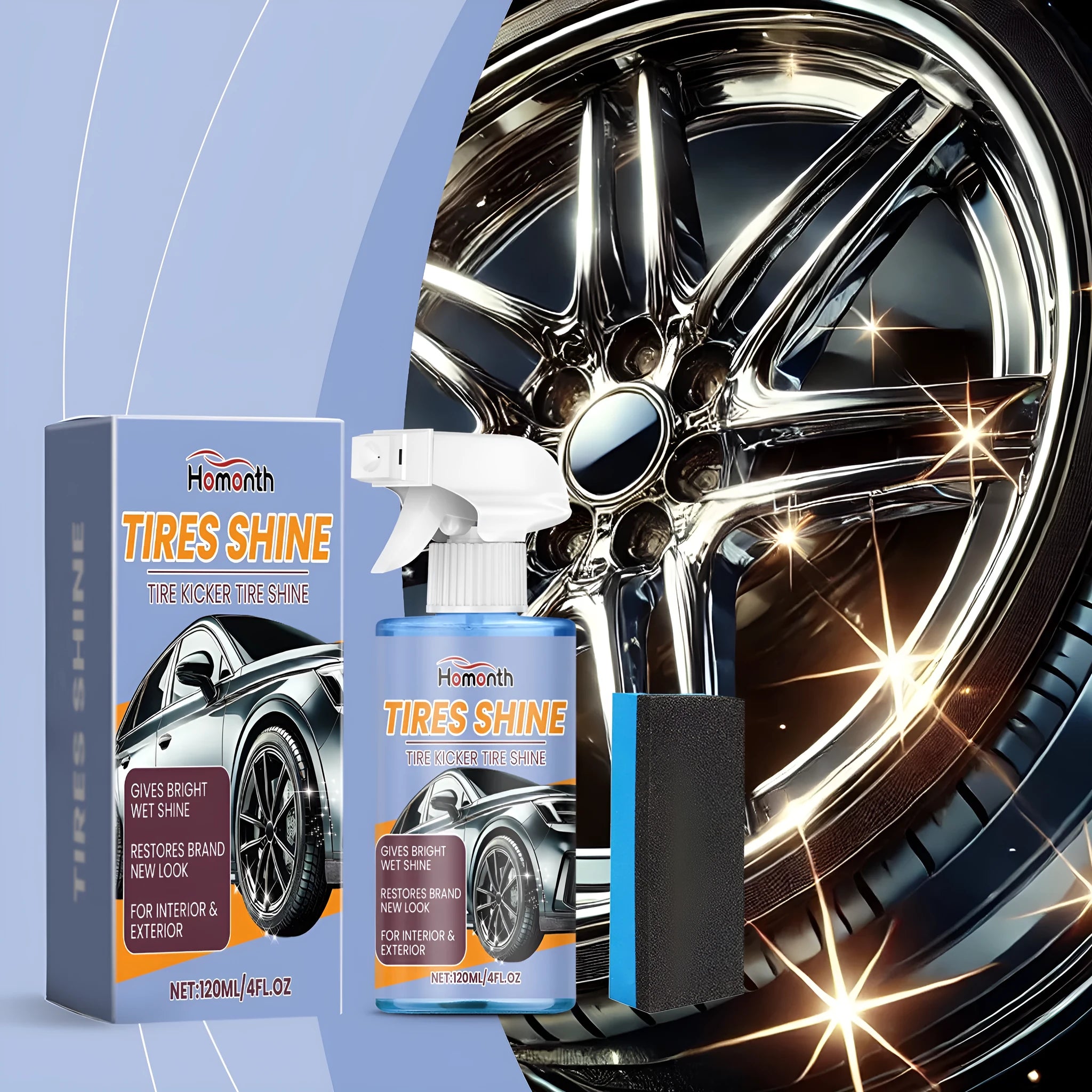 120ml car tyre retreading spray bottle with a sponge for waterproof renovation of black tyres