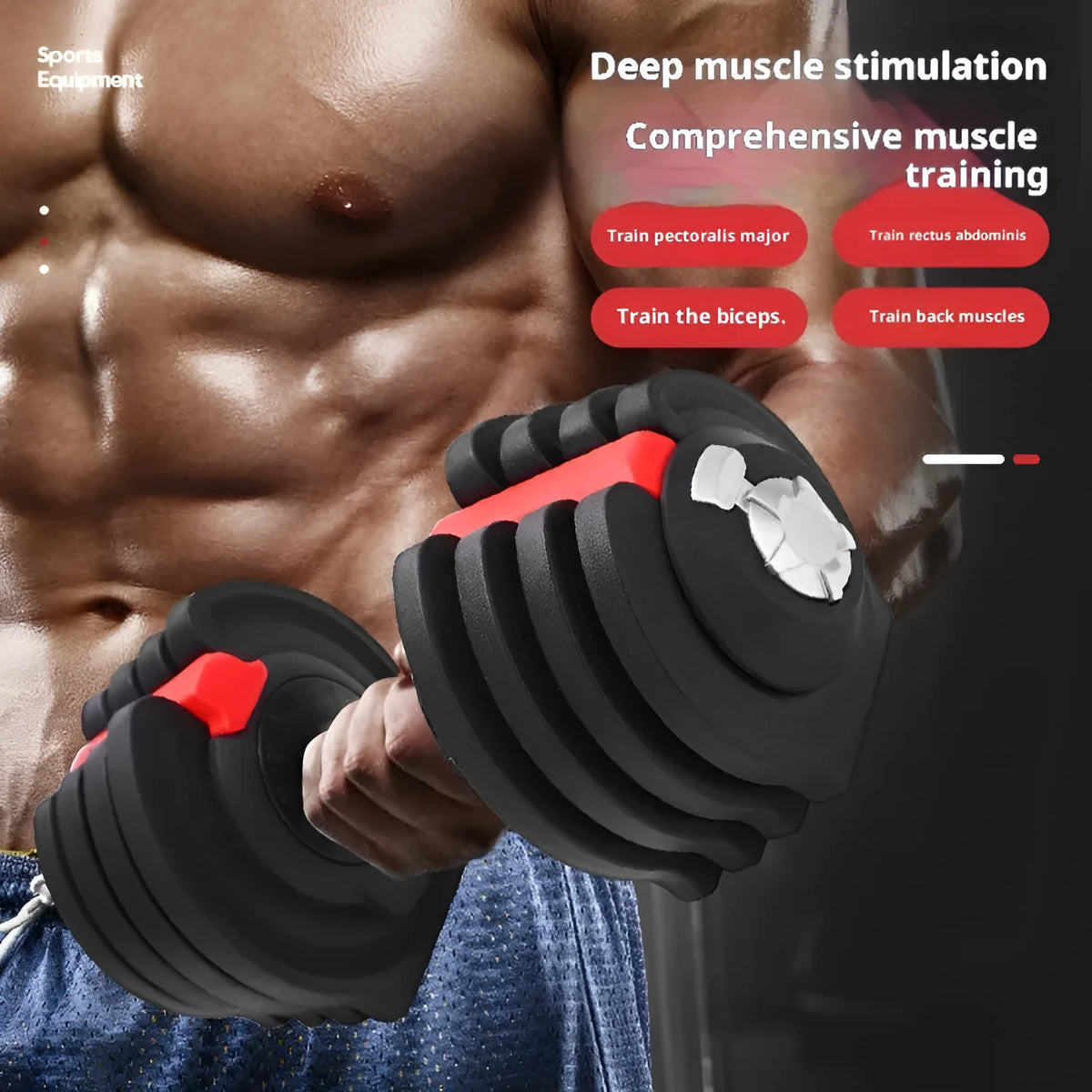 Intelligent automatic adjustable dumbbell with silicone steel sheet and nylon ABS construction in black