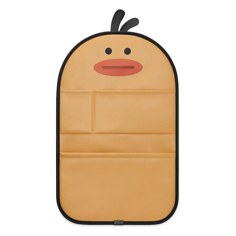Car seat back protector leather kick pad with Cute Bear design, long style