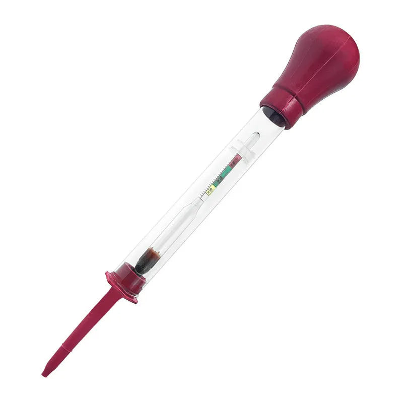 Glass electrohydraulic hydrometer for battery electrolyte density testing with suction mechanism