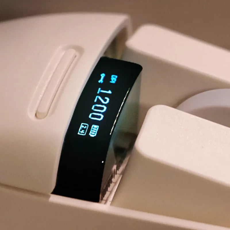 Tofu-coloured three-mode wireless mouse with ergonomic design on a desk.