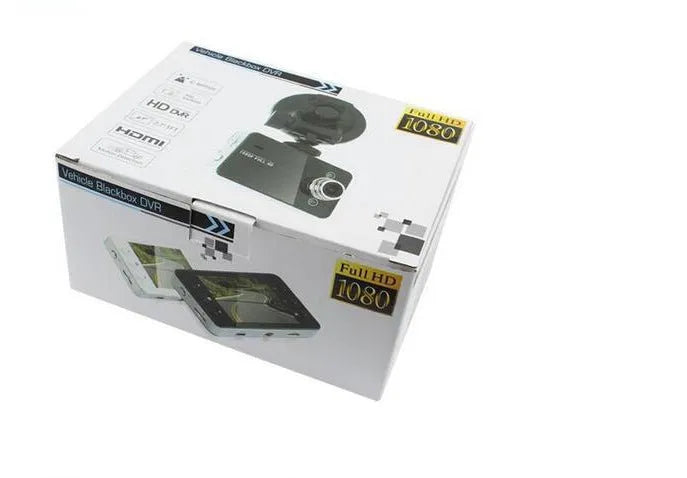 K6000 black driving recorder with 120 degree wide angle lens mounted on front windshield
