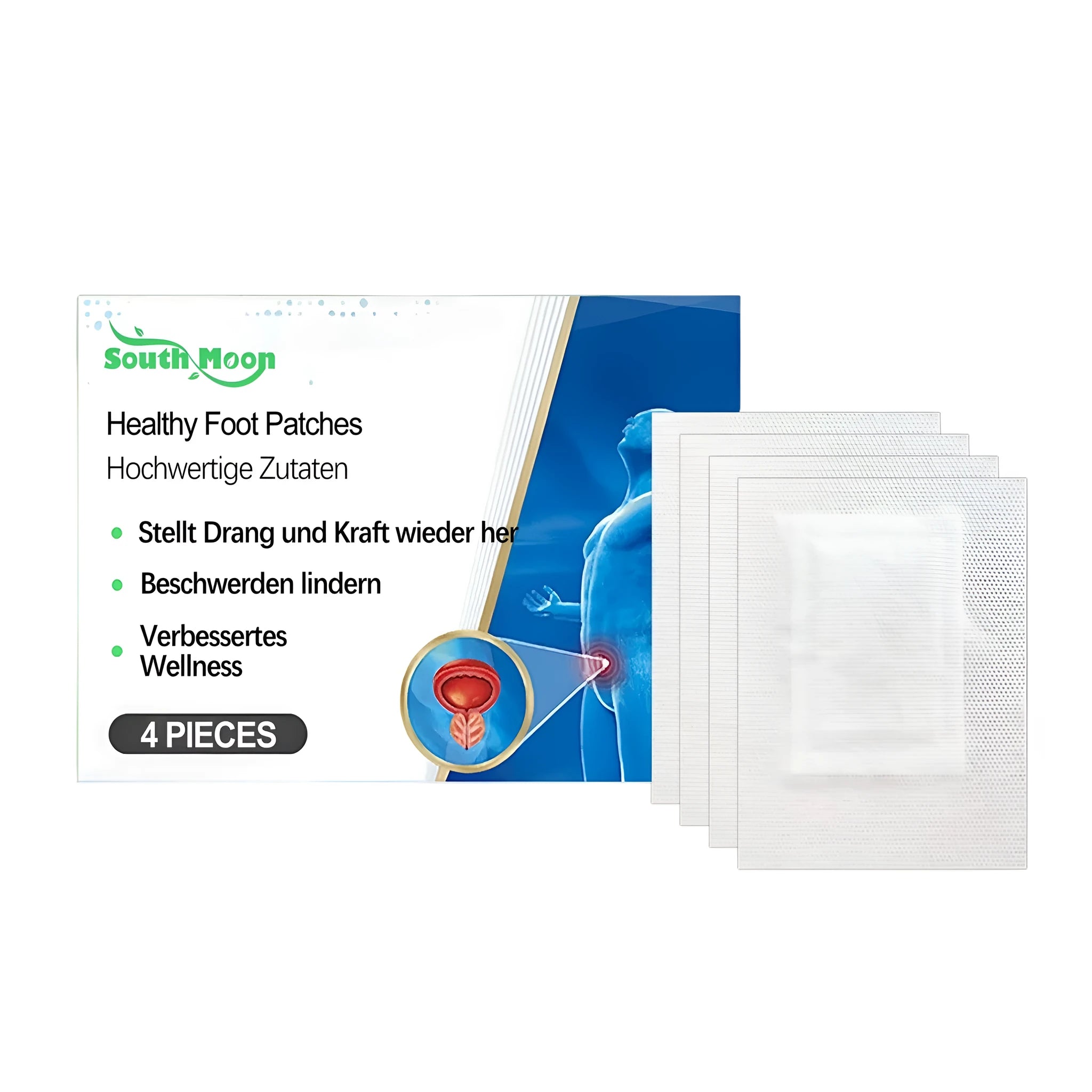 A pack of four healthy foot patches containing ginger, mugwort and lavender oil.