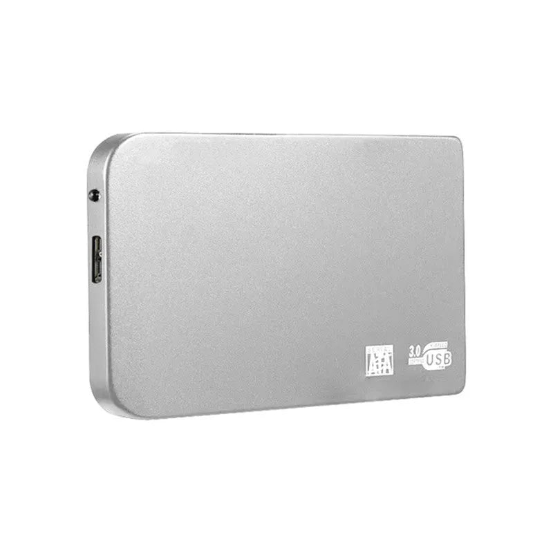 USB 3.0 solid state mobile hard disk with metal shell in black, blue, red, and silver colour options.