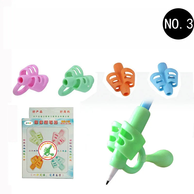 Cartoon children pen holder with soft rubber grip for correcting writing posture
