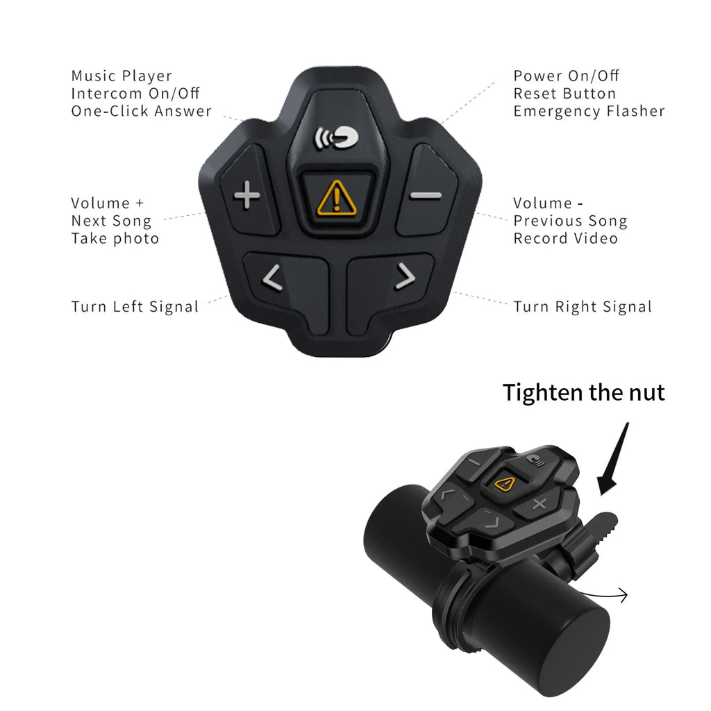 Black and grey smart cycling helmet with integrated Bluetooth warning light on the rear.