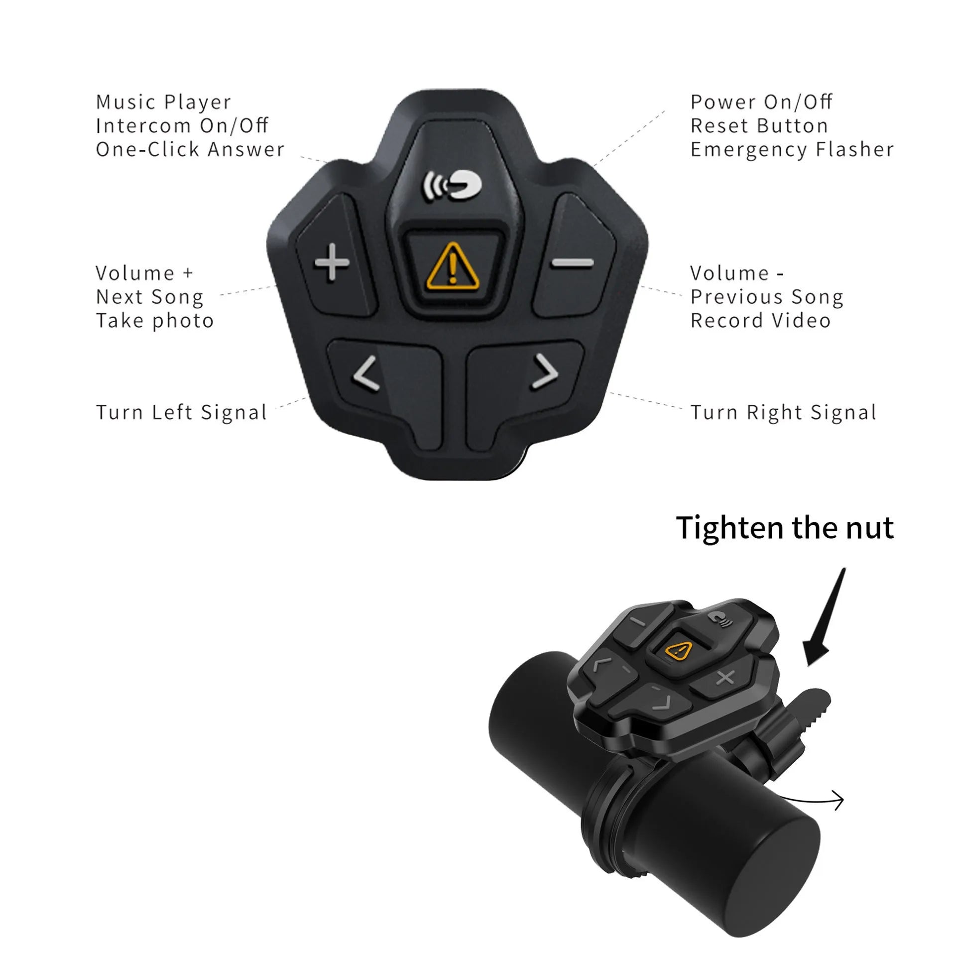 Black and grey smart cycling helmet with integrated Bluetooth warning light on the rear.