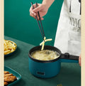 Mini kitchen electric pot 1.2L non-stick with steamer and anti-scalding handle in Nordic green