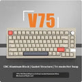 Chidu V75 CNC aluminum mechanical keyboard with frosted gray shaft and RGB lighting