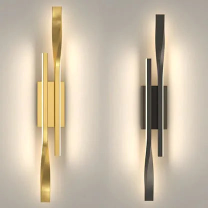 Nordic wall lamp in black or gold 42cm size with modern simplicity design