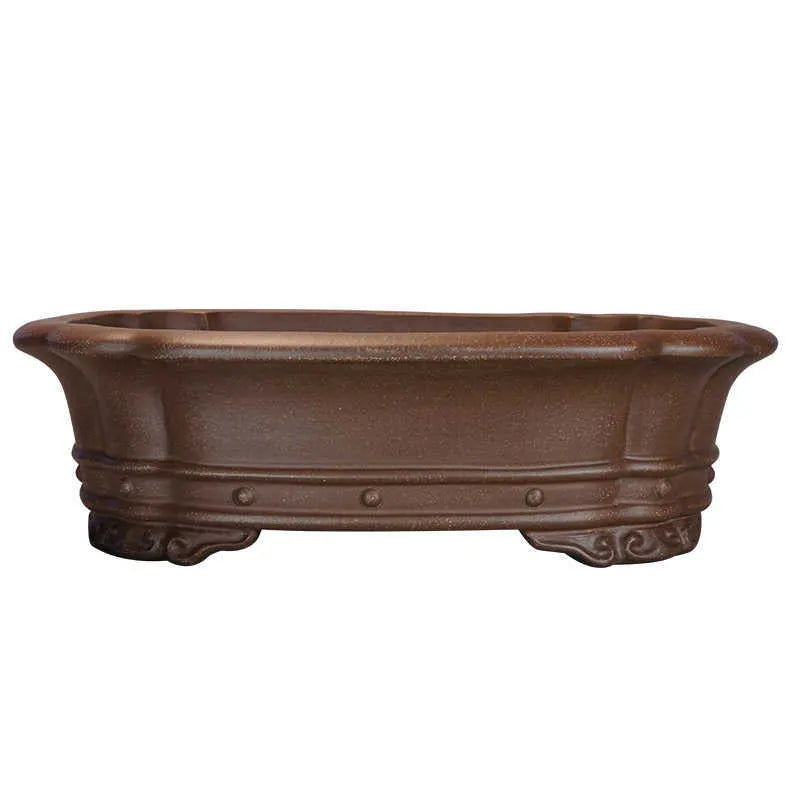 Purple sand rectangular begonia flower pot 51x41x14cm antique desktop planter