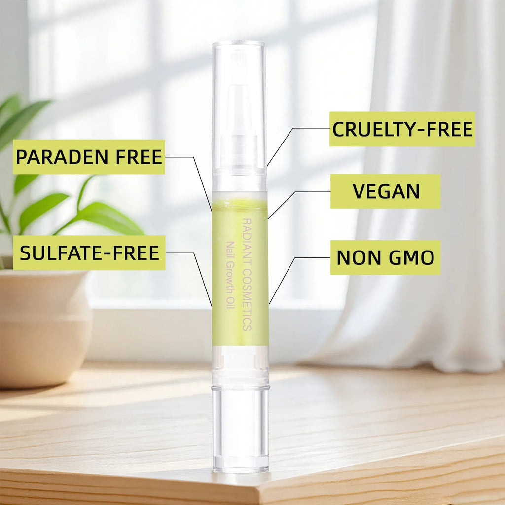 3ml bottle of clear nail growth and cuticle care treatment oil.