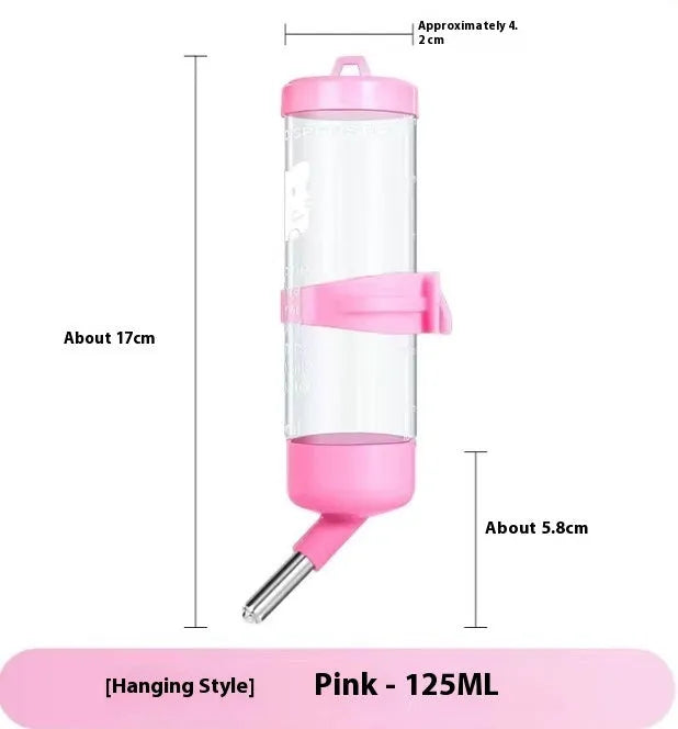 Green plastic ball kettle leak-proof water feeder for small pets with 125ml capacity.