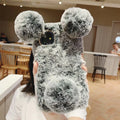 Plush cartoon bear protective phone case for iPhone with TPU back cover in multiple colour options
