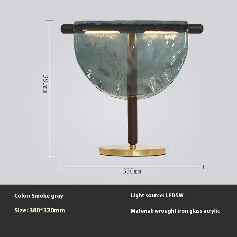 Post-modern art table lamp in Amber finish, 380x330mm, with hardware construction and UK plug