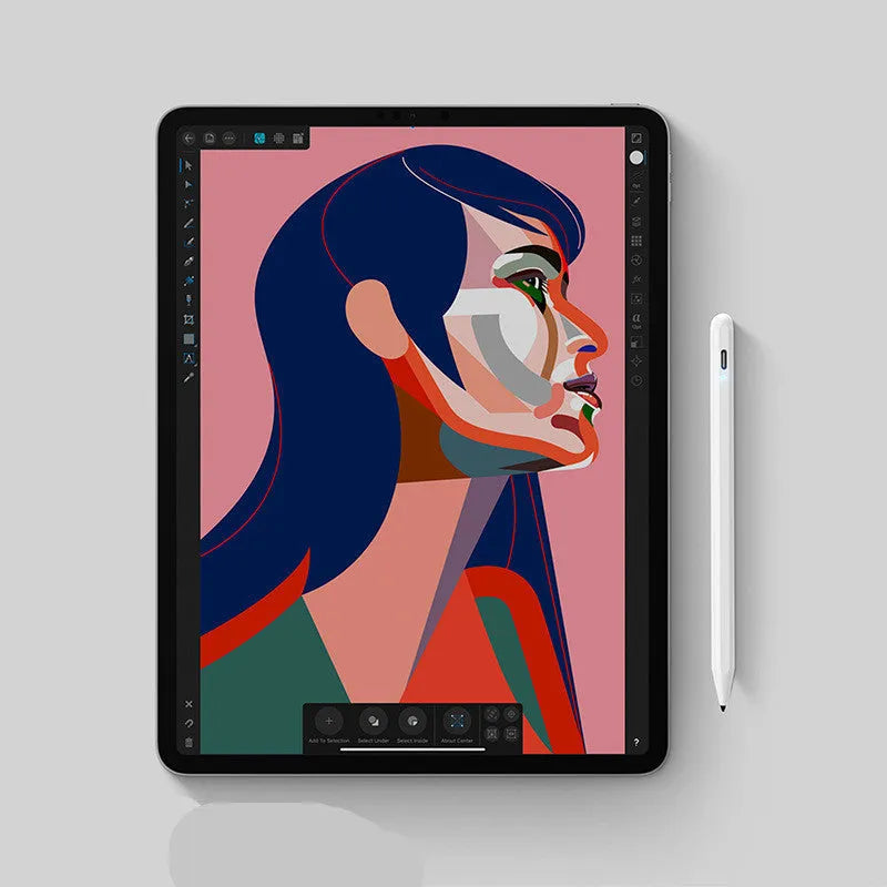 White PH25 Capacitor Pen stylus for iPad 2018-2019 models with 1.0mm fine nib and aluminium alloy body