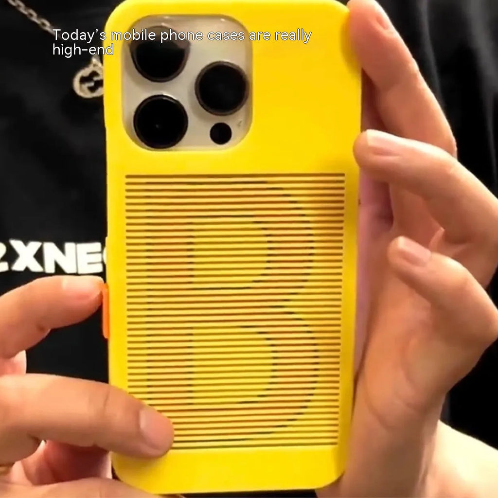 Hard plastic frosted phone case for iPhone with creative finger transformation design in yellow