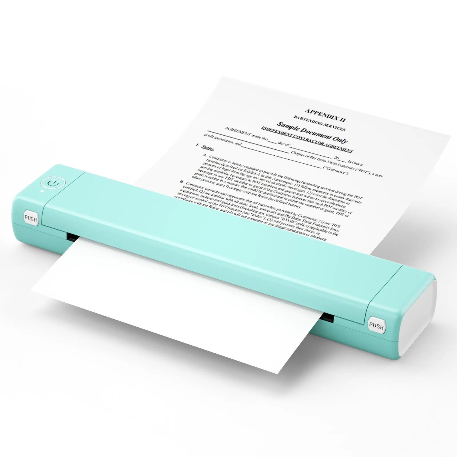 Phomemo M08F A4 portable thermal printer in silver black colour with charging cable