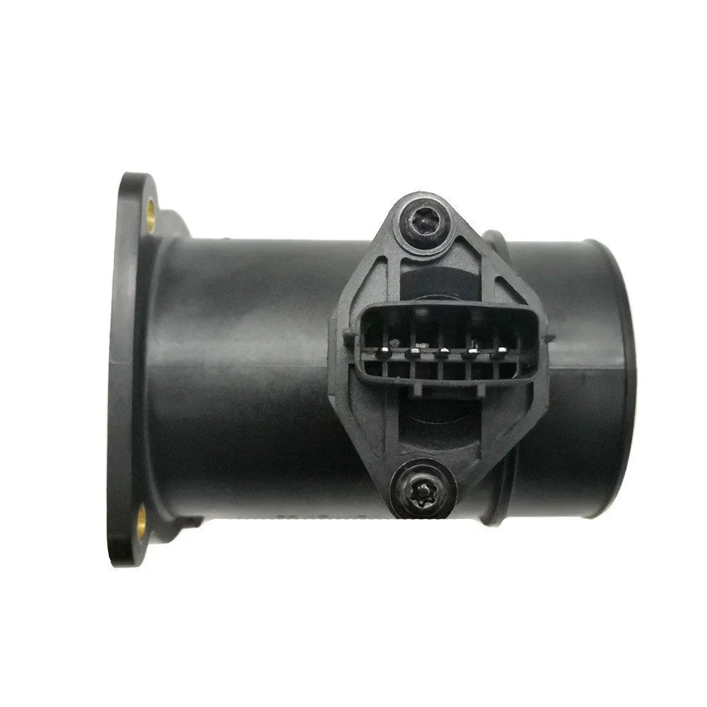 Black ferrous metal automotive air flowmeter MAF sensor, 13.5cm x 11.5cm x 12.5cm