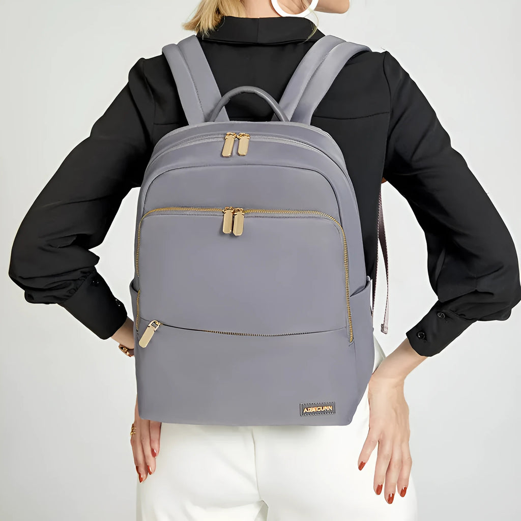 Oxford cloth women's backpack in black colour with padded straps and large main compartment