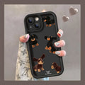Cream TPU sausage dog phone case shockproof for iPhone 13