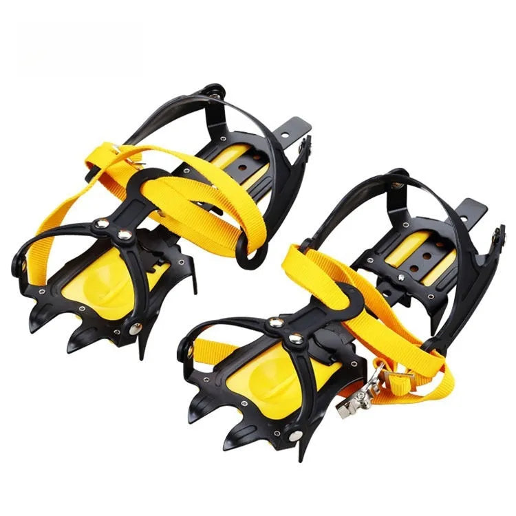 Professional non-slip shoe cover with ten steel teeth for snow and ice in yellow and orange