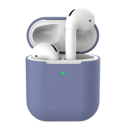 Silicone clamshell protective case for Apple AirPods 2 in multiple colour options.