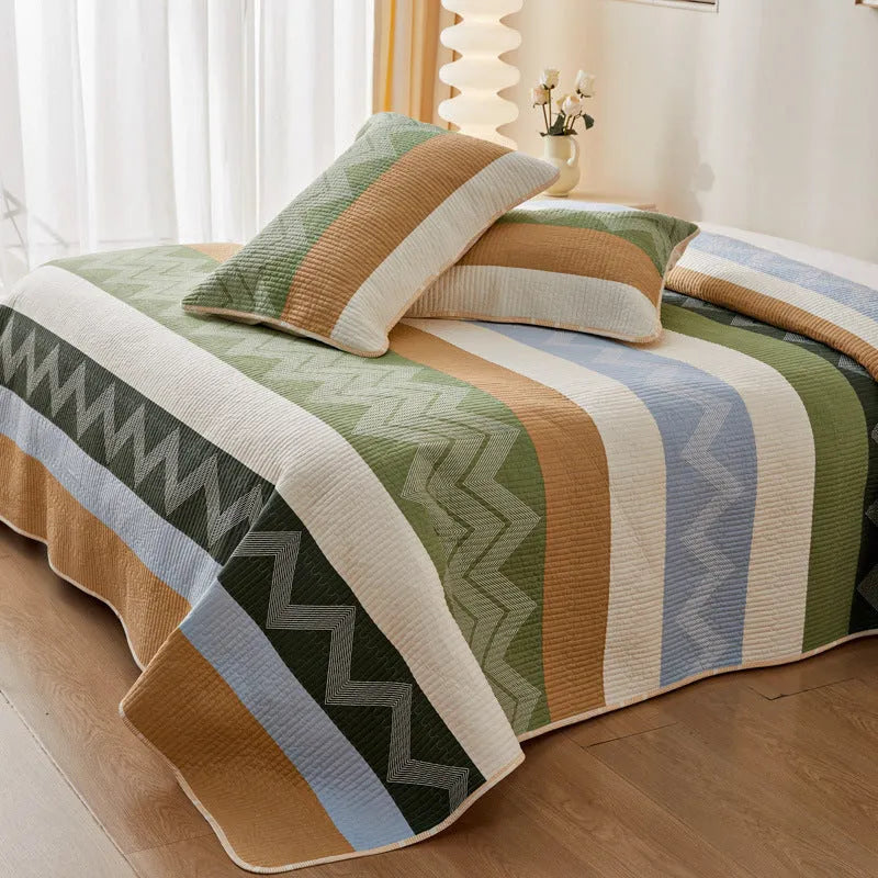 Pure cotton printed bed sheet set in a modern style for a 2.2 metre bed.