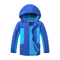Boys' thin blue acetate jacket with long sleeves and front zipper for children over 140cm tall