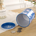 British style creative metal piggy bank for coins measuring 85mm x 85mm x 102mm