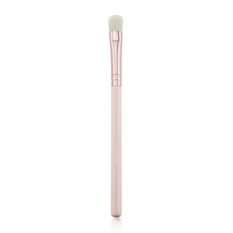 26 pink makeup brushes with wooden handles in PU storage bag