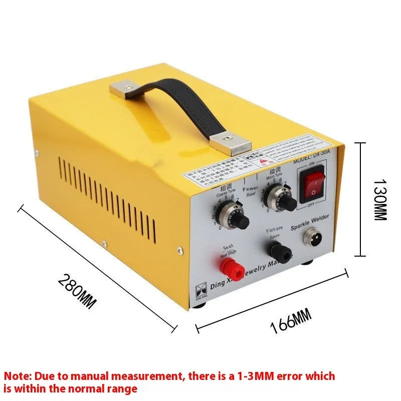 30A jewelry spot welder DC pulse welding machine with foot pedal, compact size 35x20x14cm