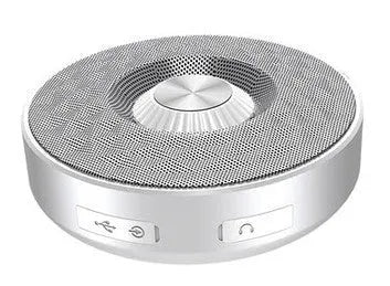 Mini wireless Bluetooth speaker in black, orange, and silvery white colour options.
