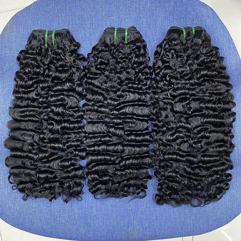 Real human hair front lace wig in Pissy06 colour, showing natural style on a model.