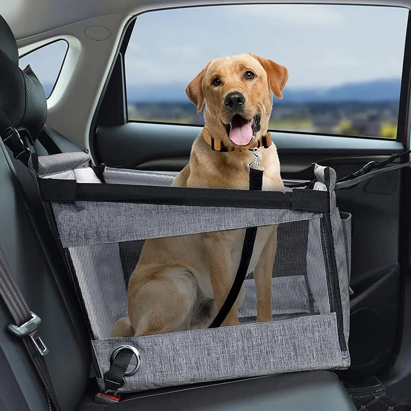 Oxford cloth dog crate in black colour with 49x49x38 cm dimensions and 49cm extension height