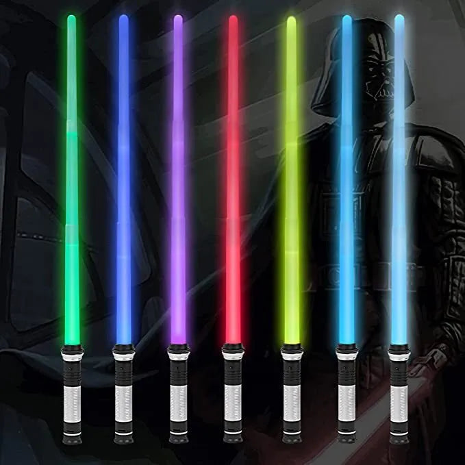 Induction colour changing laser retractable light-emitting sword toy in plastic with seven colour switch