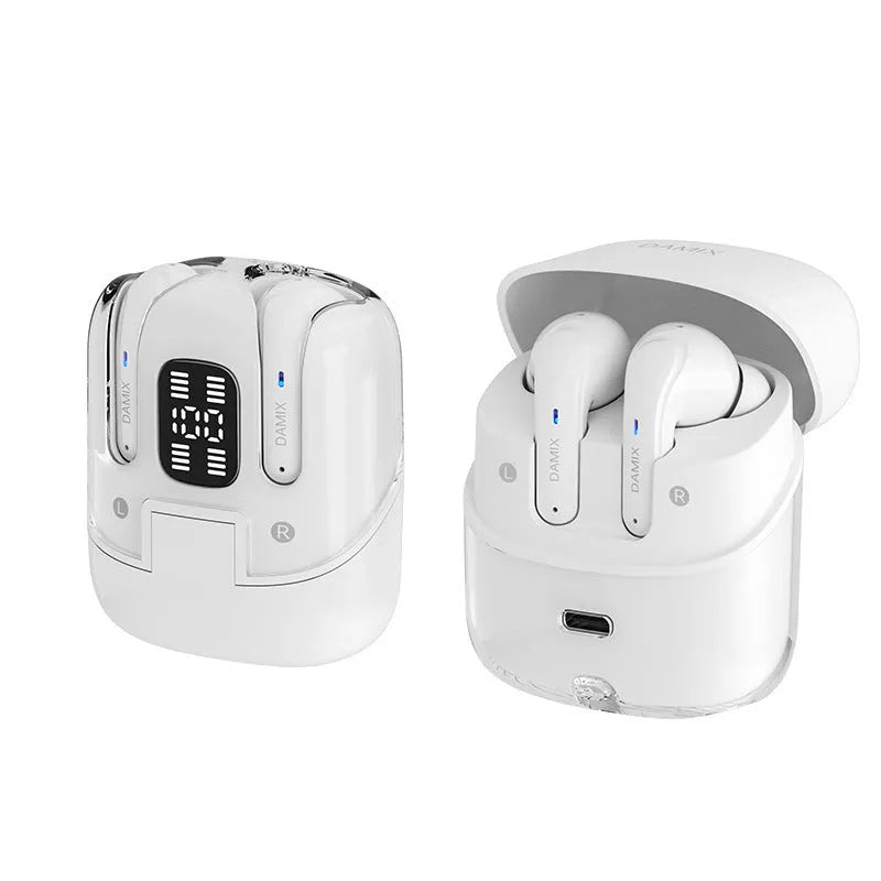 DX16 Couple Bluetooth Headset in Black with digital display and in-ear design