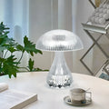 White USB rechargeable touch control night lamp with acrylic body on a table