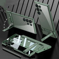 Transparent electroplating PC back cover for Samsung S23 Plus and S23, phantom bracket, four colours