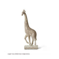 Wood colour European style giraffe resin ornament on a surface.