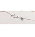 English Name Birthstone Anklet Simple Korean Style unisex jewellery gold silver electroplated alloy inlaid artificial gem