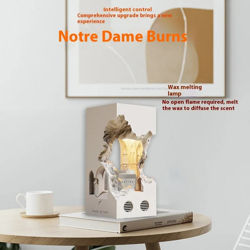 White embedded plaster wall lamp with tri colour dimmable switch and wax melting tray in European antique style