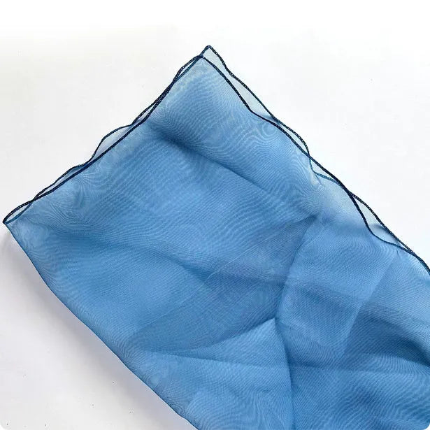 Two square pieces of Arabesquitic silk fabric for wrapping flower bouquets, shown in assorted colours.